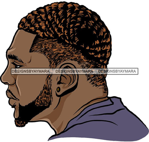 Attractive Black Man Bearded Hipster Model Fashion Male Guy Hombre Masculino Guapo Stylish Close-up Sexy Macho Manly SVG Files For Cutting