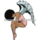 Afro Angel Black Woman SVG Cutting Files For Silhouette Cricut and More