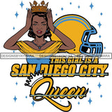 San Diego City Queen Football Team SVG Cutting Files For Silhouette Cricut and More