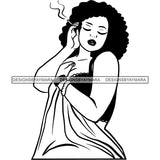 Woman Smoking Pot Joint Blunt Stoned High Life Weed Leaf Marijuana Grass Relax Chill SVG Cutting Files