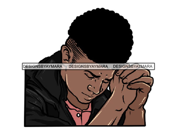 Man Praying God PNG Print File Not For Cutting