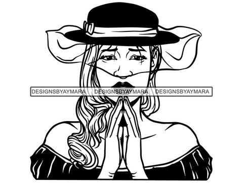 Classy Lady Praying God SVG Cut Files For Silhouette Cricut and More.