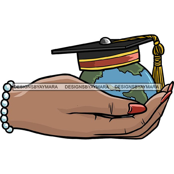 Graduation Achievement Hard Work Diploma Success Robe Cap Certificate College SVG Cutting Files