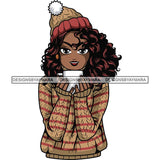 Afro Lola Christmas Winter Hot Coffee Cocoa Mood .SVG Cutting Files For Silhouette and Cricut and More!