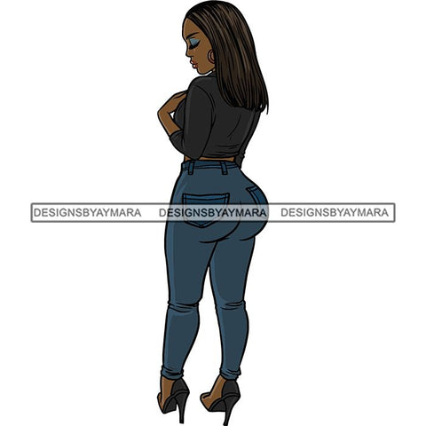 Afro Thick Thigh Big Eyes Woman Sassy Exotic Curvy Goddess .SVG Cutting Files For Silhouette and Cricut and More!
