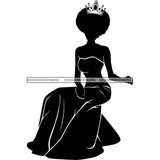 Afro Queen Silhouette SVG African Goddess Cutting Files 1