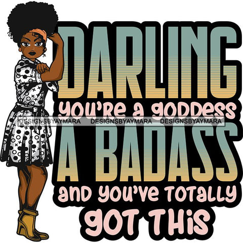 Afro Lola Strong Lady We can Do It Woman Power Flexing Arms Believe in Yourself Quotes .SVG Cutting Files For Silhouette and Cricut and More!