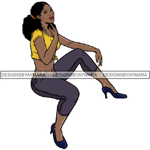Afro Woman Tattoo Sexy Melanin Nubian Goddess PNG Files For Print Not For Cutting