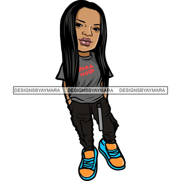 Fashion Woman Model Posing Summer Outfit Vogue Goddess Glamour Trendy Clothing Vector SVG Cutting Files