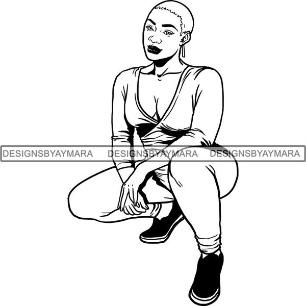 Melanin Bald Short Hairstyle Queen Goddess Nubian .SVG Cut Files For Silhouette and Cricut and Much More