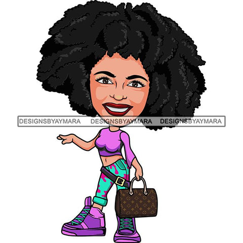 Cute Afro Lola Boss Lady Summer Fashion Dope Diva Glamour .SVG Cutting