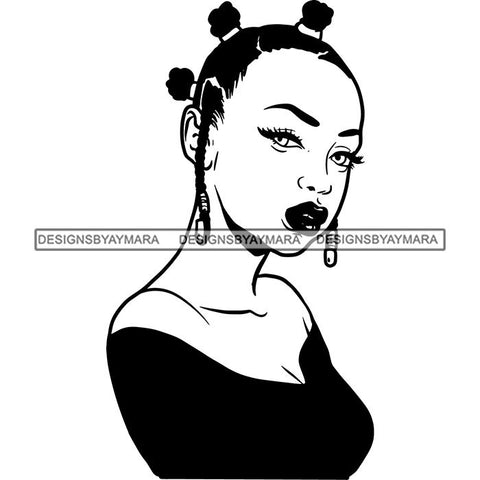 Ebony Afro Woman Nubian Melanin Brown Skin Makeup Model Glasses Accesories SVG Cut Files