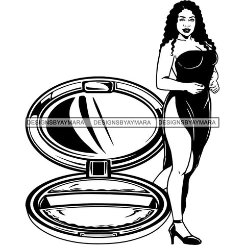 Afro Woman SVG Make Up Goddess Cutting Files For Cricut Silhouette and Much More