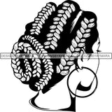 Afro Woman Braids Dreads Dreadlocks Hairstyle SVG Cut Files For Silhouette and Cricut