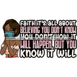 Black Woman Praying God Quotes Face Mask Begging Prayers Save Life Mujer Orando a Dios SVG Vector Clipart Cutting Files