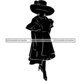 Afro Classy Church Lady Silhouette Glamour Beautiful Model SVG Files For Cutting and More!