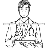 Doctor Attractive Man Hipster Model Fashion Male Guy Stylish Close-up Sexy Macho Manly SVG Files For Cutting