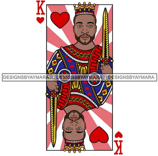 Ace King Man Royalty Blackjack Casino Card Game Attractive Black Man Bearded Hipster Male Guy Hombre Macho Manly SVG Files For Cutting