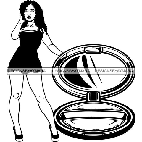 Afro Woman SVG Make Up Goddess Cutting Files For Cricut Silhouette and Much More