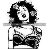 Ebony Afro Woman Nubian Melanin Brown Skin Makeup Model Glasses Accesories SVG Cut Files