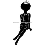 Afro Queen Silhouette SVG African Goddess Cutting Files 1