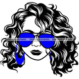 Afro Lola Boss Lady Dope Diva Glamour Wearing Glasses Accesories .SVG Cut Files