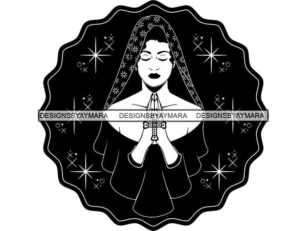 Classy Lady Praying God SVG Cut Files For Silhouette Cricut and More.