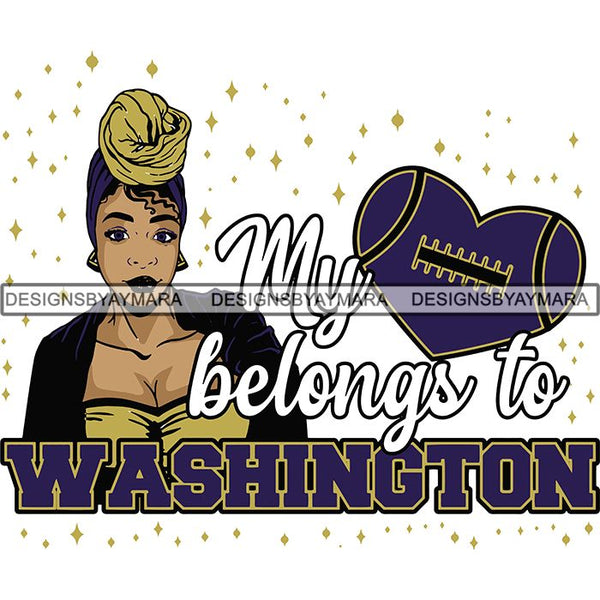 Washington Collage Football Melanin SVG Cutting Files For Silhouette Cricut and More