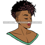 Afro Woman Short Haircut Curly Hairstyle Fashion Makeup Glamour SVG Files For Cutting and More!