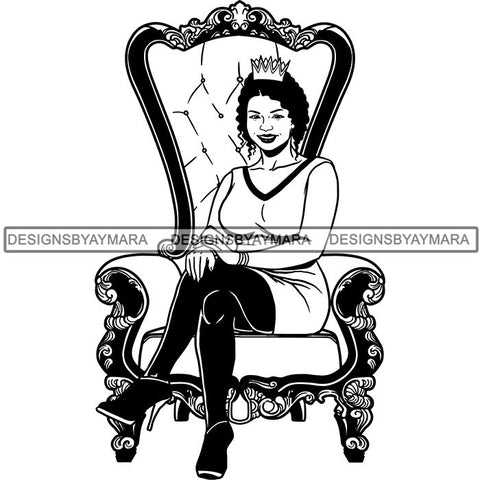 Afro Queen Goddess Melanin Nubian Glamour .SVG Cutting Files For Silhouette and Cricut