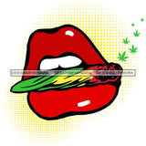 Weed Leaf Sexy Lips Cannabis Medical Marijuana Joint Blunt High Life SVG Cutting Files