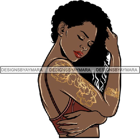 Afro Woman Tattoo Sexy Melanin Nubian Goddess PNG Files For Print Not For Cutting