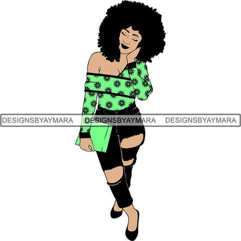 Afro Woman SVG Melanin Nubian Color Cutting Files