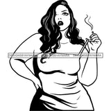 Woman Smoking Pot Joint Blunt Stoned High Life Weed Leaf Marijuana Grass Relax Chill SVG Cutting Files