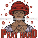 Afro Woman Praying God Lord Faith SVG Cutting Files For Silhouette Cricut and More