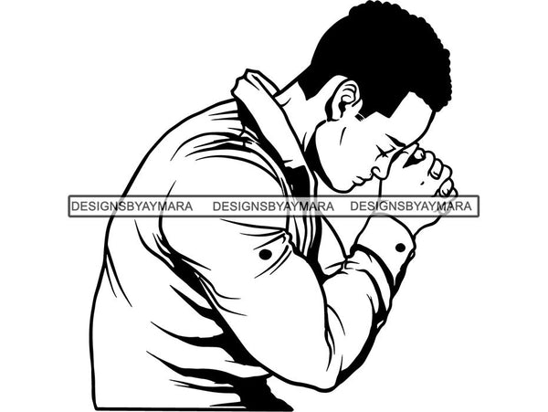 Man Praying God SVG Cut Files For Silhouette ans Cricut