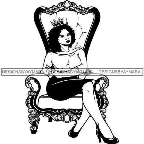 Afro Queen Goddess Melanin Nubian Glamour .SVG Cutting Files For Silhouette and Cricut
