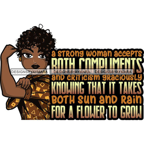 Afro Lola Strong Lady We can Do It Woman Power Flexing Arms Believe in Yourself Quotes .SVG Cutting Files For Silhouette and Cricut and More!