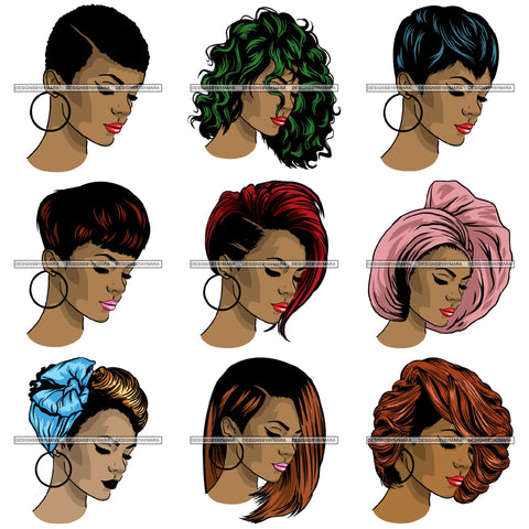 Bundle 9 Afro Goddess Rihanna Love Beautiful Face SVG Files For Cutting and More!