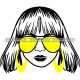 Afro Lola Boss Lady Dope Diva Glamour Wearing Glasses Accesories .SVG Cut Files