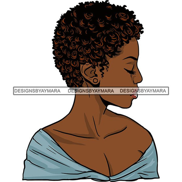 Afro Woman Short Haircut Curly Hairstyle Fashion Makeup Glamour SVG Files For Cutting and More!
