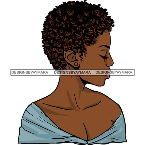 Afro Woman Short Haircut Curly Hairstyle Fashion Makeup Glamour SVG Files For Cutting and More!