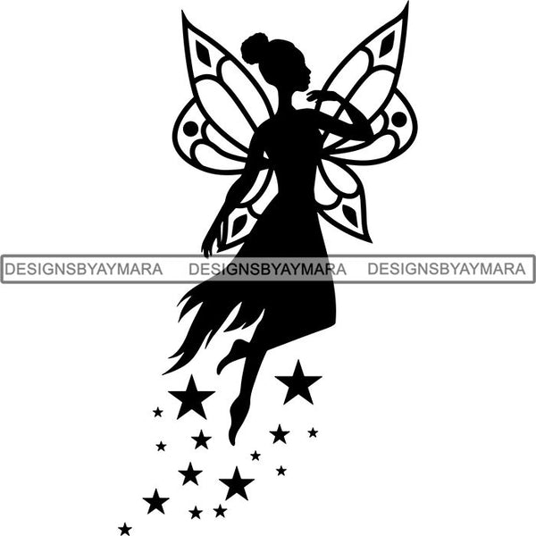 Afro Fairy Fantasy Magic SVG Cut Files For Silhouette and Cricut
