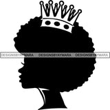 Black Afro Queen Silhouette Style SVG Cut Files