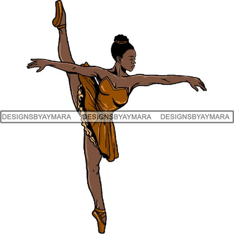 Afro Black Ballerina Woman Ballet Dancer .PNG Print File Not For Cutting