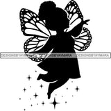 Afro Cute Baby Girl Fairy Wings Fantasy .SVG Cut Files For Silhouette Cricut and More