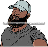 Attractive Black Man Bearded Hipster Model Fashion Male Guy Hombre Masculino Guapo Stylish Close-up Sexy Macho Manly SVG Files For Cutting
