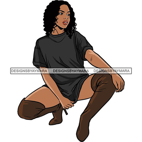 Fashion Diva Glamour Afro Classy Sexy Lady SVG PNG JPG Vector Files For Cutting and More