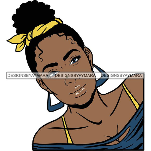 Afro Woman SVG Turban Head Wrap Cutting Files For Silhouette Cricut and More
