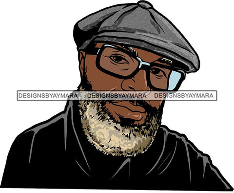 Attractive Black Man Bearded Hipster Model Fashion Male Guy Hombre Masculino Guapo Stylish Close-up Sexy Macho Manly SVG Files For Cutting